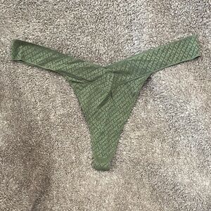 SKIMS Olive Green Thong Panty